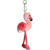 Ruzucoda Pink Flamingo Plush Keychain Stuffed Animal Key Ring Decorative Bag Pendant