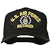 e4Hats.com US Air Force Retired Military Patched Cap - Black OSFM
