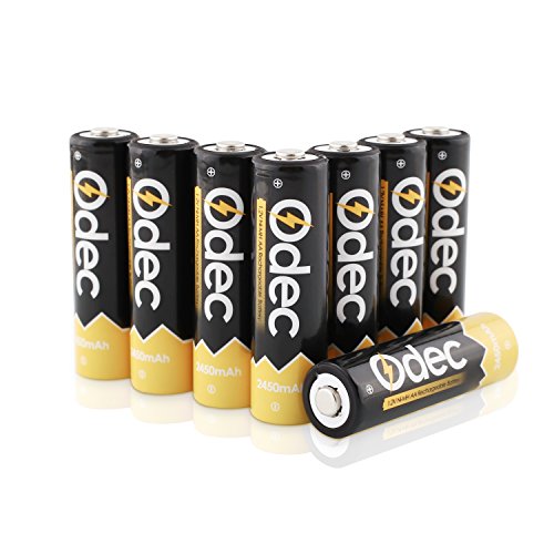 Odec AA Rechargeable Batteries, 2450mAh Ni-MH Deep Cycle Battery Pack(8-Pack)