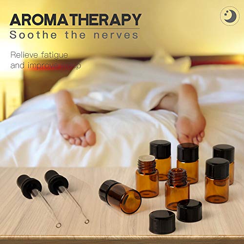 Teenitor Oil Bottles for Essential Oils, 36 Pcs 2 ml (5/8 Dram) Amber