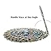 Ivenf Extra Large Size Vintage Oval Make-Up Hand/Table Mirror, Dress Table Decoration, Spreading Tail Peacock, Antique Pewter