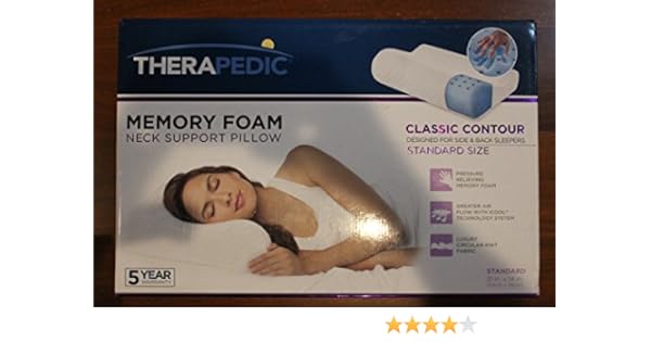 Amazon Com Therapedic Memory Foam Neck Support Pillow Classic
