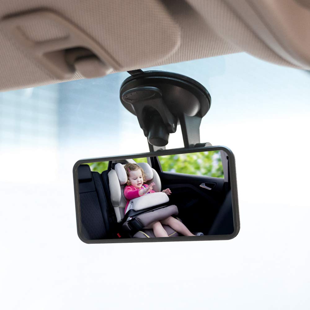 Goolsky Rear View Mirror,Baby Car Mirror Wide View Suction Cup Mirror