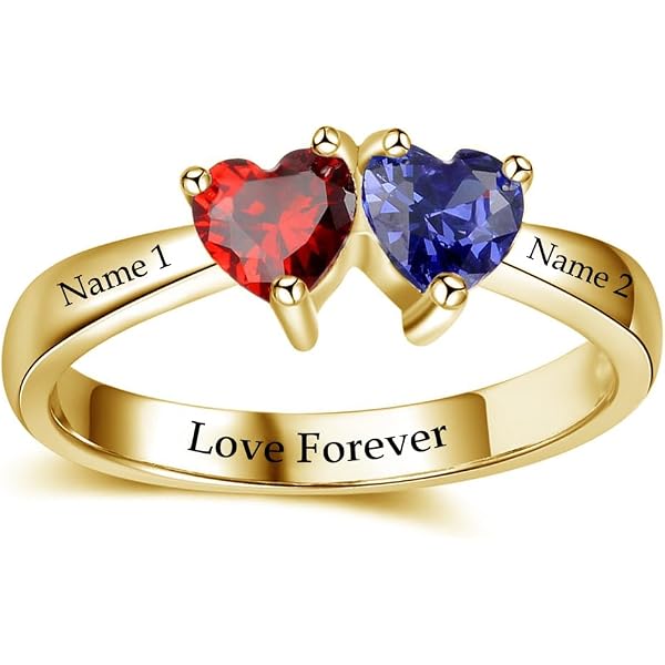 BETHZA Custom Gold Mother's Ring With Birthstones & Names - 10K 14K 18K Personalized Jewelry - View #12