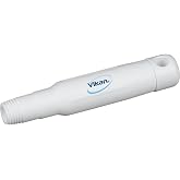 Vikan 29345 6.5" Polypropylene Handle with Threaded Tip, 1-3/16" Diameter, White