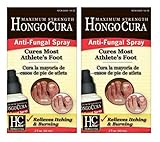 Hongo Cura Maximum Strength Anti-fungal Spray Twin Pack, 2 Fl Oz for Athlete's Foot, Jock Itch, Ringworm, Itching and Burning
