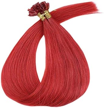Amazon Com Runature U Tip Human Hair Extensions 20 Inches Red