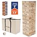Rally and Roar Toppling Tower Giant Tumbling Timbers Game 2.5 feet Tall (Build to Over 5 feet)- Classic Wood Version - for Adults, Family - Stacking Blocks Set w/Canvas Bag primary