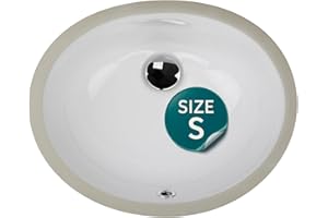 Highpoint Collection Undermount Bathroom Sink – 15"x12" White Small Oval Bowl Sink with Overflow for Vanity – Porcelain Enamel Glaze Ceramic, Template Included HP-1512W