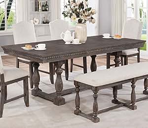 Amazon.com - Regent Weathered Grey Wood Rectangular Dining ...