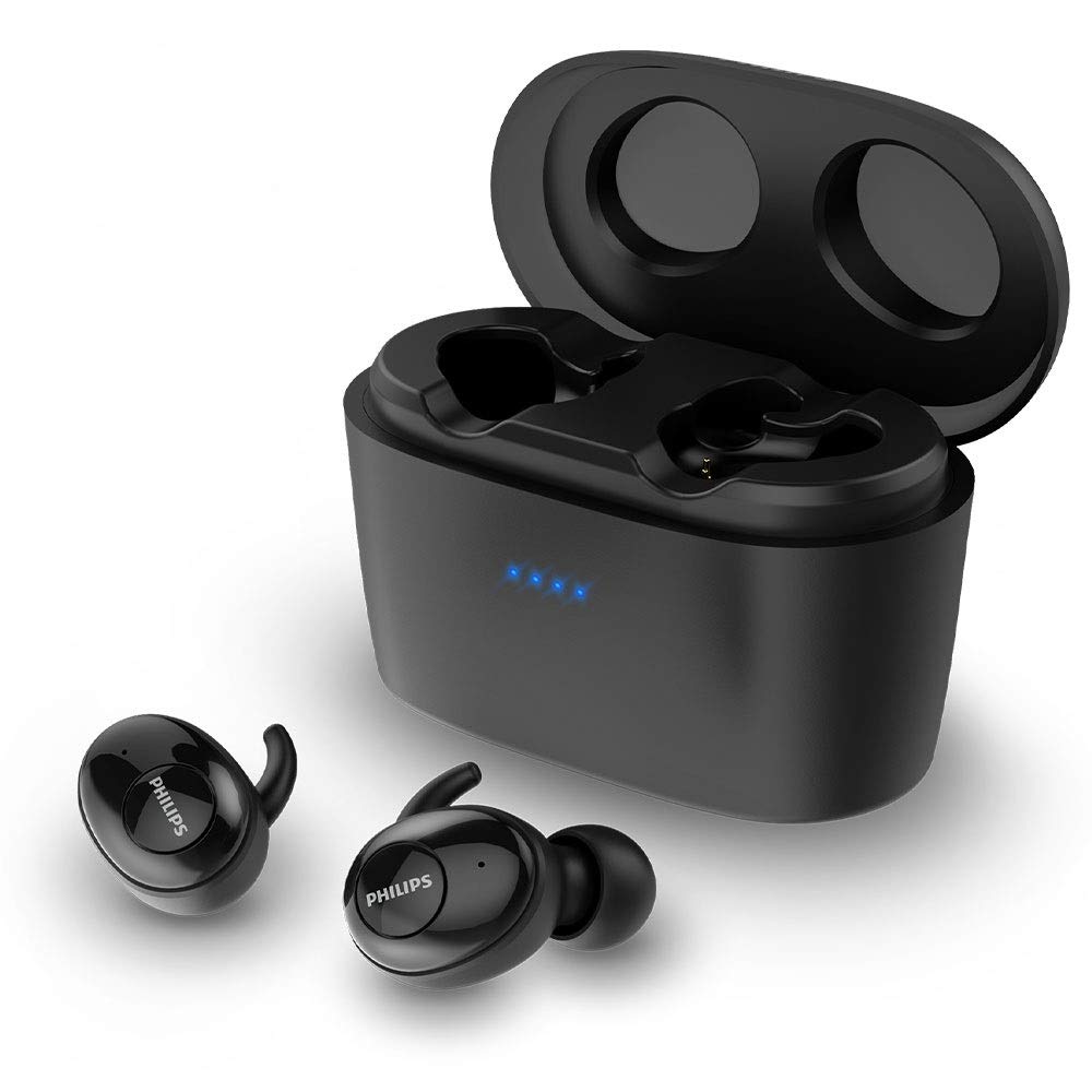 Philips SHB2515BK/10 True Wireless Headphones In-Ear, Headphones Bluetooth Wireless (Built-in Microphone, 110 hours Play Time, Long Battery Life, Noise Cancellation, 3 Ear Cap Types) - Black