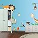 AWAKINK Jungle Wild Animal Monkeys Birds Lion Giraffe Mushrooms Wall Stickers Removable Wall Decal for Kids Baby Nursery Room Children's Bedroom
