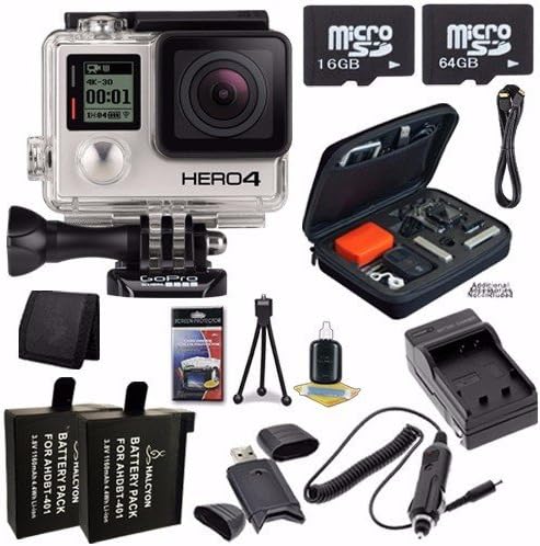 GoPro HERO4 Black Edition 4K Action Camera Camcorder 80GB Bundle 9