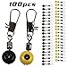 Sougayilang Fishing Line Sinker Slides Hook Shank Clip Connector Swivels Pack of 100pcs-Style #2