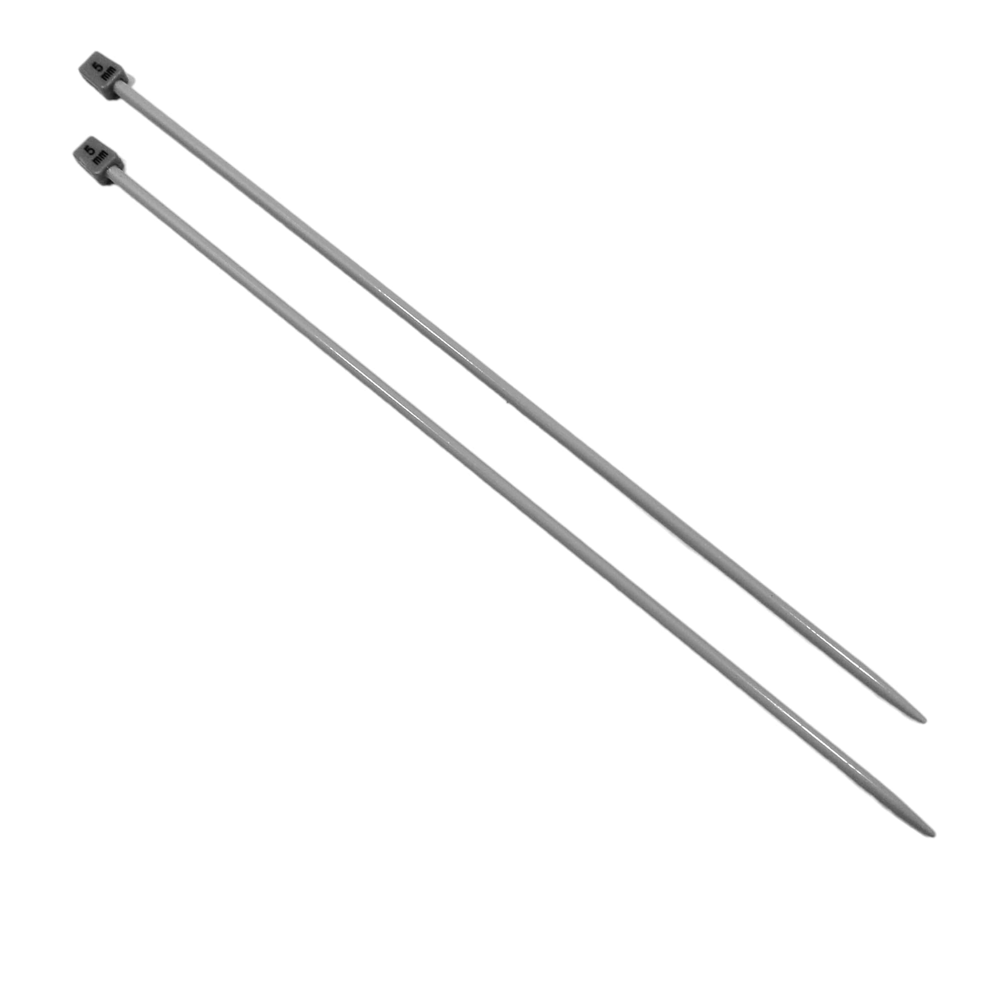 JYC CREATIVE Pair of Knitting Needles 5mm x 35cm, Long Needles with Ergonomic Grip Grip Handle, Ideal for Knitting Projects, Suitable for Beginners and Experts (1 Pair, 5mm x 35cm)