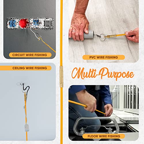 RamPro 33' Fiberglass Fish Tape Wire Puller Flexible Wire Puller