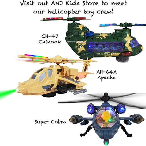 ANJ Kids New Holiday Helicopter Toy for Kids | Battery Operated Bump N Go, Beautiful Flashing Lights and Realistic Sounds Effects Toy Helicopter (Super Cobra)
