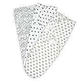 Coney Island Cotton Baby Wraps, Pack Of 3, Premium Quality Swaddle Blanket, Adjustable Infant/Baby Wrap Set For Maximum Comfort, Available In 3 Cute & Modern Patterns, Top Grade Baby Products