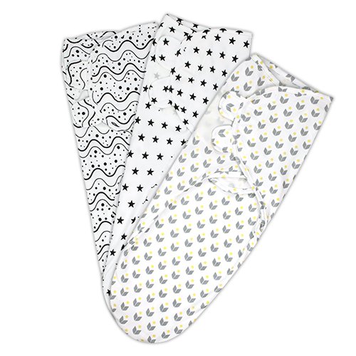 Coney Island Cotton Baby Wraps, Pack Of 3, Premium Quality Swaddle Blanket, Adjustable Infant/Baby Wrap Set For Maximum Comfort, Available In 3 Cute & Modern Patterns, Top Grade Baby Products