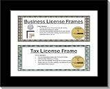 CreativePF [CL8.5x11bk] Black Double License Business Frames for Professionals 8.5 by 11-inch Frame w/Mat, Self Standing Easel Back and Hanger