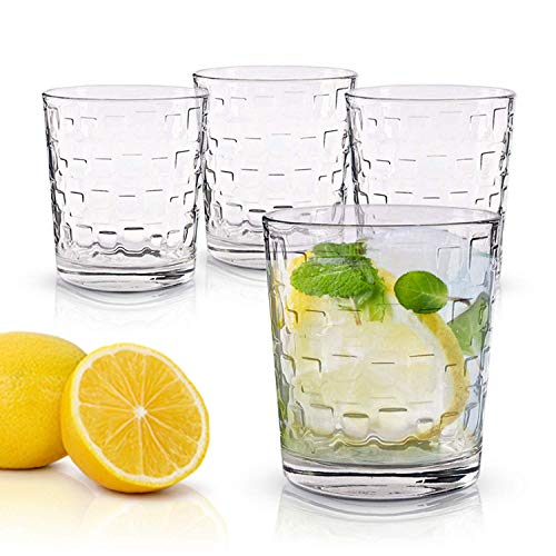 Clear Drinking Glasses 16-PC Set | Mixed Real Glassware with Heavy Base | 8 Highball and 8 Double Old Fashioned Drinkware | Mixed Tumbler Set For Water, Whiskey, Cocktails | Best Kitchen Gift