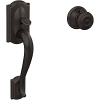 Addison Single Cylinder Handleset And Georgian Knob, Aged Bronze (F60 ADD 716 GEO), Handlesets - Canada