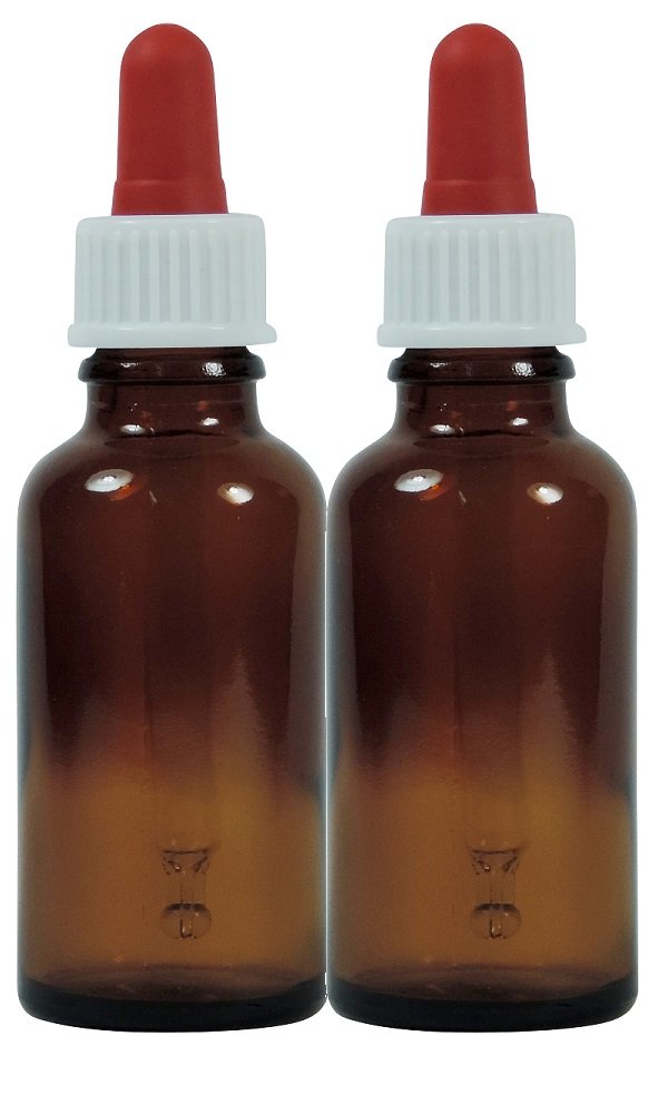 Viva-Haushaltswaren 2 X Brown Glass Apothecary Bottles, Glass, brown, 30 ml