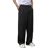 SHENHE Men's Straight Leg Pleat Front Dress Pants Scrubs Business Casual Suit Pants Trousers