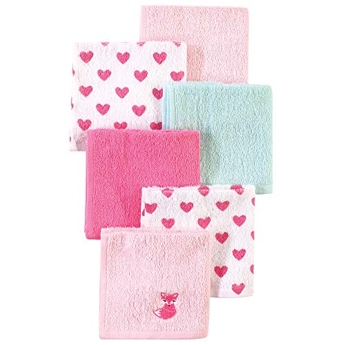 Luvable Friends Unisex Baby Super Soft Cotton Washcloths, Fox And Hearts, One S…