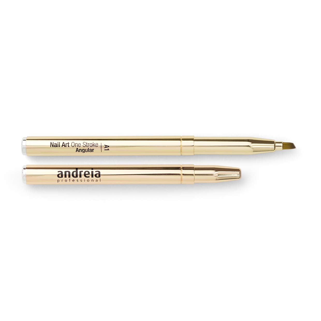 Andreia Professional Gold Nail Brush - Angular Head, Plastic Handle - Ideal for Gel Polish & DIY Nail Art - Complete Your Manicure Set