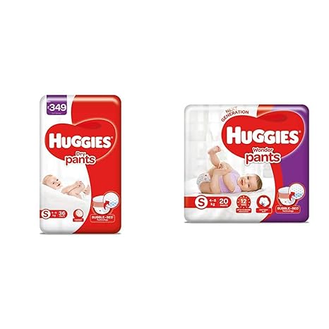 Huggies Dry Pants, Small Diapers, 36 Count & Huggies Wonder Pants, Small Diapers, 20 Count