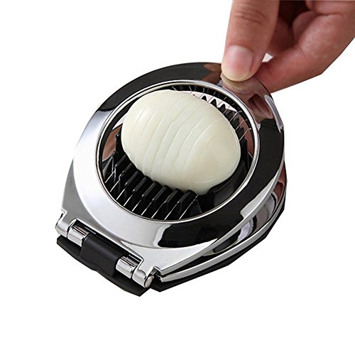 Heavy Duty Egg Slicer Egg Cutter Boiled Stainless Steel Wire with 3 Slicing styles Silver