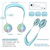 Portable-Neck-Fan-Handsfree-Mini-USB-Neck-Fan-Rechargeable-Wearable-Neckband-Fan-Desk-Fan-Necklace-Fan-with-Dual-Wind-Head-3-Speeds-LED-Light-for-Traveling-Sport-Outdoor-Camping-Office-Blue Portable Neck Fan, Handsfree Mini USB Neck Fan Rechargeable Wearable Neckband Fan, Desk Fan, Necklace Fan with Dual Wind…