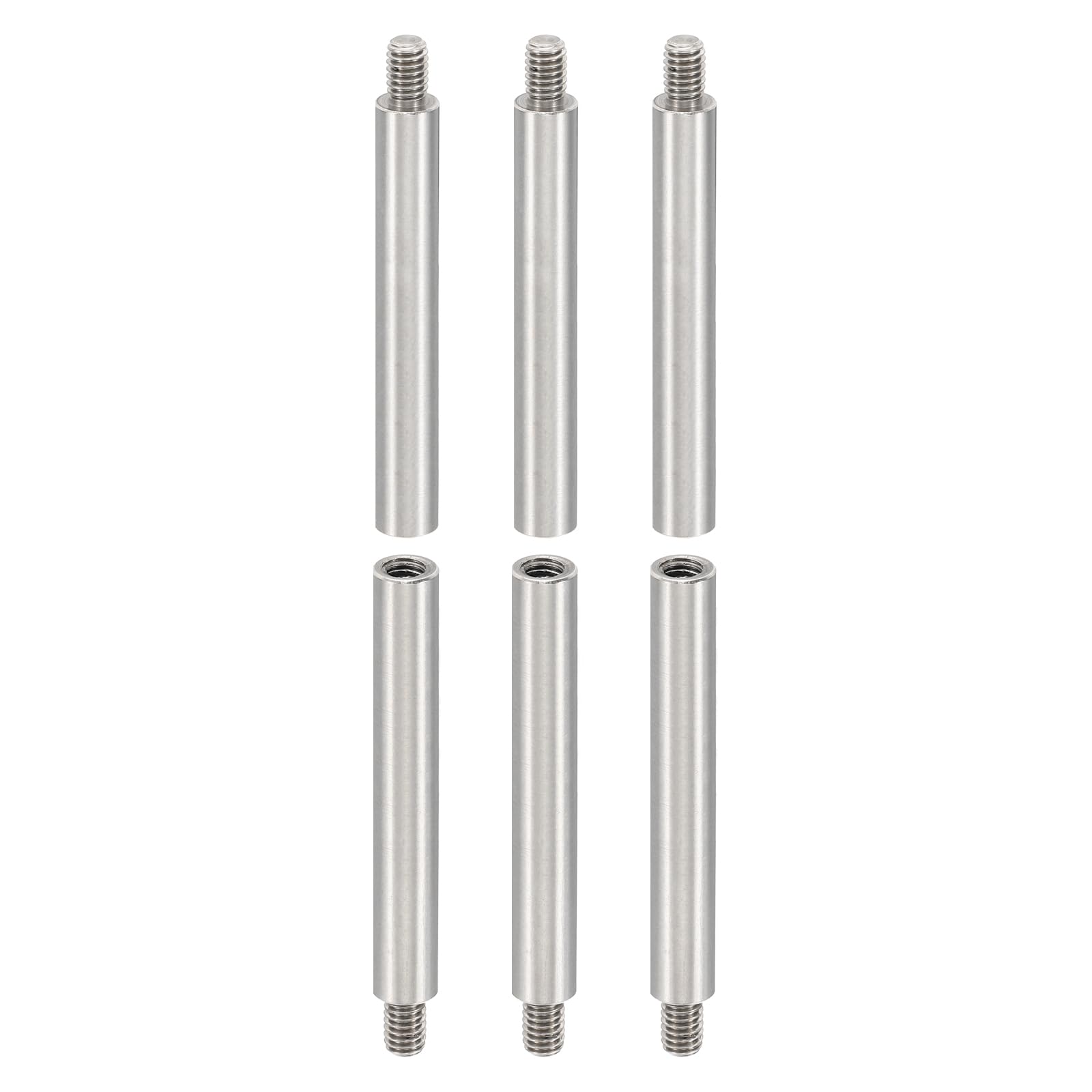 PATIKIL 6pcs M4 Standoffs, M4 45+6mm Spacer Standoffs Steel Threaded Standoffs Screws Kit 4mm ID 6mm OD Metric Male Female Thread Adapters for Circuit Board PCB RC Drones Motherboard