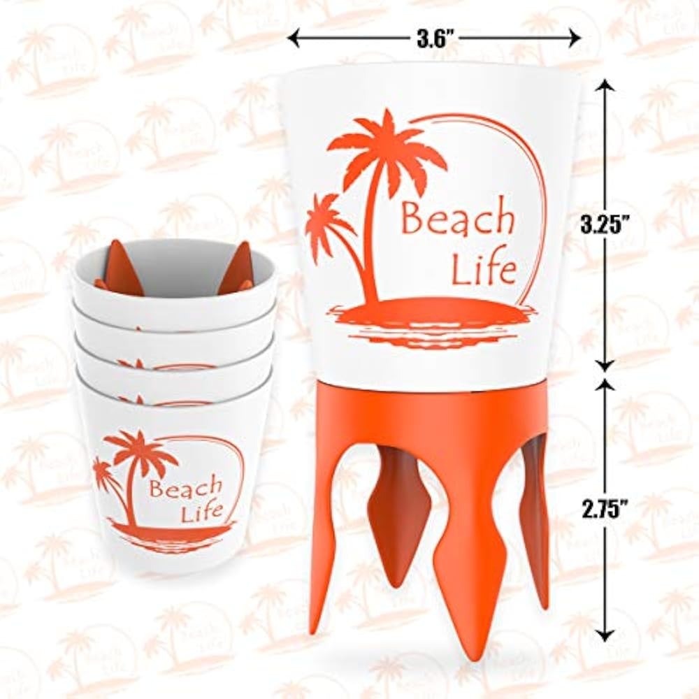 Beach Vacation Accessories Drink Cup Holder Sand Bottle Opener Spikes