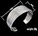 SUNGULF Popular Jewelry Silver Plated Mesh Cuff Bracelets Open End Bangle Bracelets for Women (Multi-line 18mm Width)