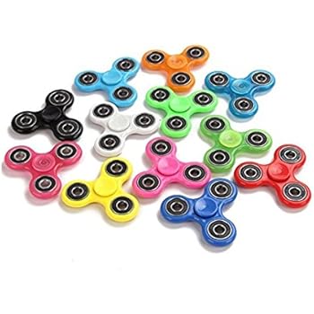 Fidget Hand Spinners 25 PC Color Bundle Bulk EDC Tri-Spinner Desk School Toy Anxiety Relief ADHD Student Relax Therapy Pack Combo Wholesale Green Red Black White Blue Yellow Glow Pink Glow Sky Blue