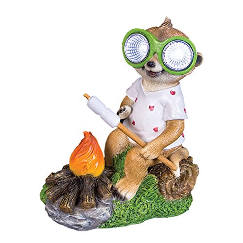 Benross Gardenkraft Solar Meerkat with Binoculars Garden Ornament Light