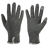 GLOUE Women's Touch Screen Gloves Texting Lined Cashmere Thick Gloves Warm Whether Winter Gloves Driving riding outdoor and indoor fashionable gloves (Grey)