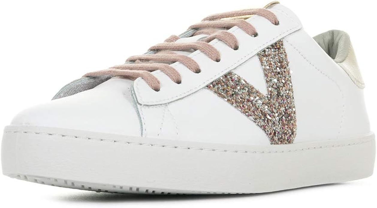 Victoria Shoes Berlin White Glitter Trainer 41EU/8UK White Amazon.co
