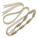 SWEETV Rhinestone Bridal Belt Thin Wedding Sash for Brides Crystal Women Dress Accessories, Gold
