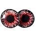 40mm Pair of Large Red and Black Demon Fantasy Glass Eyes