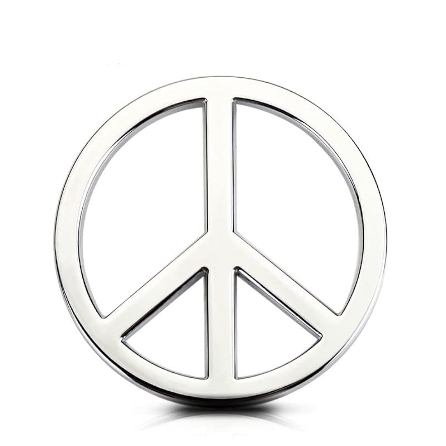 Photo 1 of Peace Sign Car Sticker, Peace Symbol Bumper Decal, No War Metal Emblem Badge for Automotive, Motocycle (Silver)