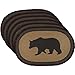 Wyatt Stenciled Bear Jute Placemat Oval Set of 6 12x18