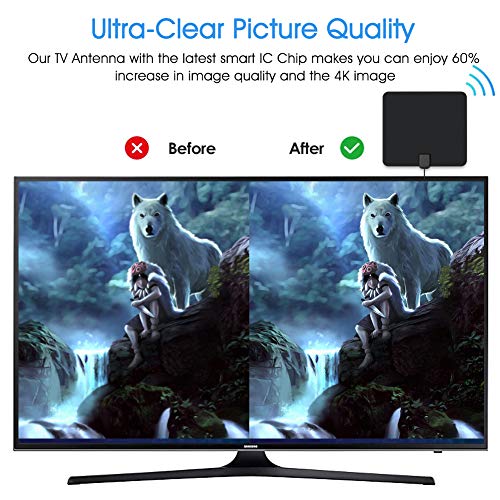 Amplified HD Digital Indoor TV Antenna with 2019 Newest Powerful Amplifier Signal Booster Support 4K 1080P 60-120 Miles Range Digital Antenna for HDTV Free View Channels - Thumbnail 5