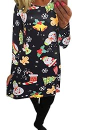 Rosa Reina Mujer Ugly Impreso Navidad A Línea acampanado Skater Vestido