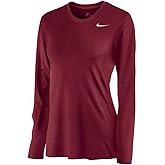Nike Women's Long Sleeve Legend Shirt (Medium, Crimson)