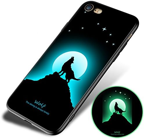iPhone 7 Case, iPhone 8 Case, Slim Black Illuminated Case Shockproof - Protection Anti - Scratch Resistant Absorption Bumper  Cover Case for Apple iPhone 7 (2016) / iPhone 8 (2017) (Wolf)