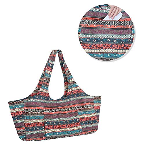 Flyinghedwig-Large-Capacity-Bohemian-Ethnic-Style-Print-Canvas-Yoga-Bag-All-in-one-Yoga-Mat-Bag-with-Pockets