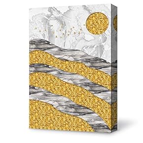 Canvas Wall Art for Living Room,Bedroom Home Decoration Gilding Abstract Artwork Ready to Hang - 12x18 inches